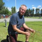 Retiring long-serving Terrace Primary School principal Garry Anderson (63) looks at part of a...