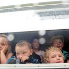 Then ... Sheltering from the rain in a caravan at the Alexandra Holiday Park in 2010 are...