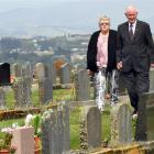 Pam and Kevin Henderson stroll through the Balclutha Lawn Cemetery after retiring from long...