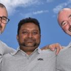 The MOchines (from left) Brent Pownall, Lux Selvanesan and Tony Lough before  they shaved their...