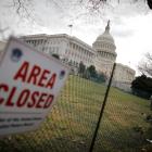 A view of the US Capitol building during the third day of a government shutdown in Washington....