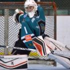 Dunedin Thunder goalie Villem-Henrik Koitmaa trains at the Dunedin Ice Stadium yesterday. Photo...