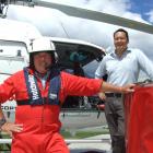 Glacier Southern Lakes Helicopters chief pilot Andy Clayton (left) and general manager Matt Wong....