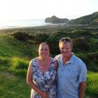 Mark Salmons, pictured with wife Sharon, died while fly fishing in Golden Bay on Boxing Day....