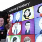 A Samsung Galaxy S9 is displayed with an AR emoji at the Samsung booth at the Mobile World...