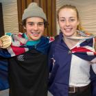 New Zealand Winter Olympic Games medal winners Nico Porteous and Zoi Sadowski-Synnott arrive in...