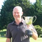 Celebrating his win at the North Otago Legends pro-am on Saturday  is Glenn Joyner, of the...