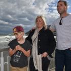 Will (9), Kristie and Tom Macaulay at one of their favourite Dunedin hangouts, St Clair Esplanade...