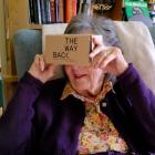 Padfield tries out a specialist VR headset at the Langham Court Dementia Home in Hindhead. Photo:...