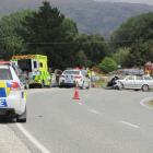 Emergency services attend the crash involving Kaea Anderson’s car and another vehicle on...