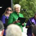 Giving credit ... Dunedin city councillor Christine Garey highlights the important role played by...