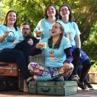 Suitcase Theatre members (from left) Laura Wells, Vincent Batt, Sofie Welvaert (front), Gabby...