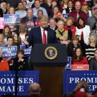 Donald Trump delivering a speech in front of a raucous crowd in Pennsylvania. Photo: Getty Images