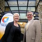 Central Lakes Trust chief executive Susan Finlay and chief executive Tony Hill display the trust...