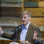 Former prime minister Bill English speaks at the official opening of Camp Glenorchy yesterday, on...