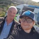 Taiaroa Head manager of operations Hoani Langsbury with Ed Sheeran on the singer’s low-key visit...