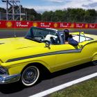 Dunedin electrical engineer Hagen Bruggemann behind the wheel of Evie, the transformed 1957 Ford...