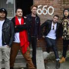 Six60 band members (from left) Eli Paewai, Matiu Walters, Ji Fraser, Chris Mac and Marlon Gerbes...