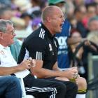 Wellington Phoenix coach Chris Greenacre gets animated during the clash between the Phoenix and...