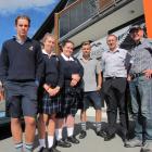 Cromwell College pupils (from left) Liam Grant (16), Georgia Jeffery (16), Monique Bell (16) and...
