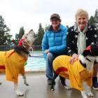 Jody Hastie (left) with her dog Ash and Cath Brock with her dog Billy, both of Earnscleugh....