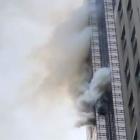 Smoke rises up from Trump Tower in New York. Photo: Reuters/ Twitter@brightbazaar