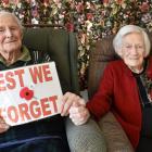 World War 2 veteran Allan Hagan (99) and his wife Hazel spending their first Anzac Day at Ross...