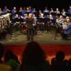 Conductor Philip Craigie leads Mosgiel Brass yesterday afternoon at the King’s and Queen’s...