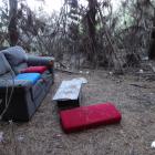 Rubbish left behind at an area near the Reservoir Rd mountain bike track in Oamaru. PHOTO: DANIEL...