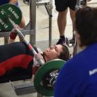 Rachael Bell is about to give the bench press her all at the Southern Provincial Powerlifting...