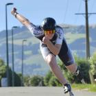 Dunedin speed skater Mark McCormick trains for his big-race goals on the Otago Harbour cycleway...
