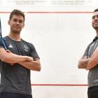 Squash stars Lance Beddoes and Evan Williams taught their skills to Taieri's junior squash...