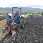 Riversdale woman Tryphena Carter competes in a ploughing match. Photo: Supplied