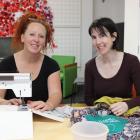 Studio 2 arts facilitator Zoe Fox (left) is helped by Bags for Good co-ordinator Fiona Jenkin to...