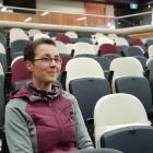 Lake Wanaka Centre co-ordinator Christine Schafer tries out the building's upgraded seating....