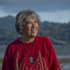 Dame Gillian Whitehead (77) outside her home at Harwood on  Otago Peninsula before travelling to...