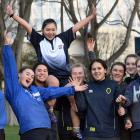 Otago Girls' High School rugby players (from left) Petra McNutt Milne, Toyah McFarlane, Oceana...