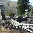 Chimneys are all that remain standing after the New Year's Day fire at Mount Aurum homestead....