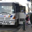 A back-up Pine Hill bus stops in George St after several Ritchies vehicles experience mechanical...