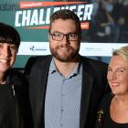 Challenger winners (from left) Paper Not Foil founder Amanda Buckingham, Elixir founder Jack...