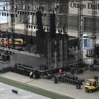 The stage set up for the Kendrick Lamar concert in Dunedin tonight. PHOTO: GREGOR RICHARDSON
