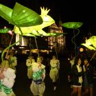 Frogs and lilies enchant the crowd at the Dunedin Midwinter Carnival