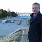 Waitaki Mayor Gary Kircher at the Oamaru skate park, where at least one security camera that can...