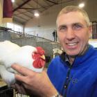 Christchurch Poultry, Bantam and Pigeon Club president Mark Lilley and his best fancy bantam...