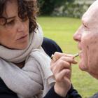 Queenstown-based make-up artist Davina Lamont works her magic on actor Antonio Banderas during...