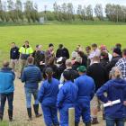 AgResearch senior scientist Ross Monaghan talks at a dairy hub field day last year about the...