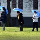 Artist Vicki Smith (far left) took people on a Sounding Walks tour through a ‘‘Wi-Fiocean’’ ...