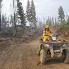 Te Anau rural firefighter Hamish Angus on patrol in British Columbia, Canada, during the record...
