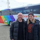 Winter Pride director Martin King and Emma Hansen, head of marketing at Go Orange, with the Go...