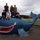Visiting Marlow Park in St Kilda on August 22 are Otago Polytechnic product design students (back...